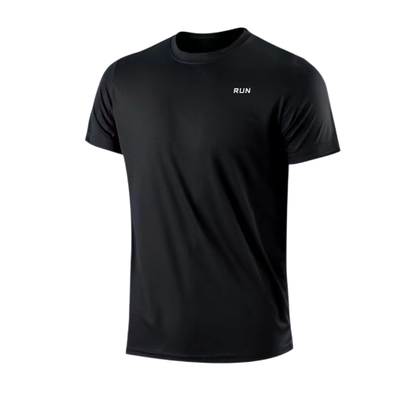 Thumbnail: Men's Quick Dry Short Sleeve Gym Running Moisture Wicking Round Neck T-Shirt Tra
