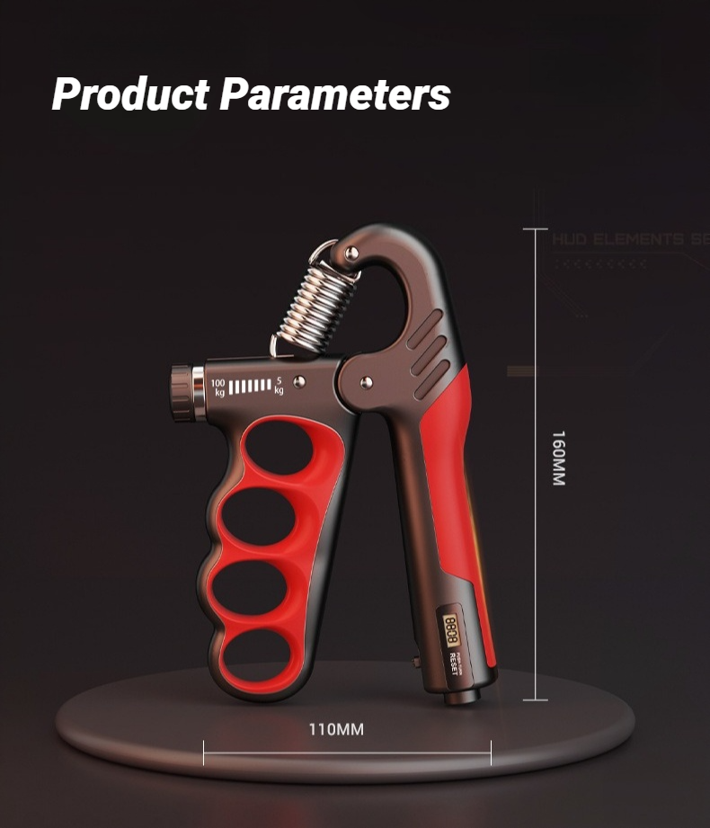 Thumbnail: 5-100KG Electronic Counting Adjustable Grip For Rehabilitation Hand Muscle Stren