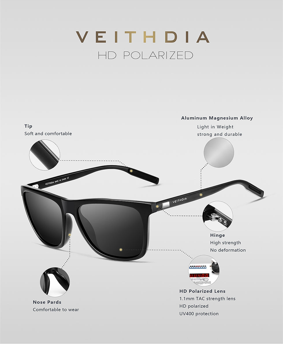 Thumbnail: VEITHDIA Brand Sunglasses Unisex Retro Aluminum+TR90 Sunglasses Polarized Lens V