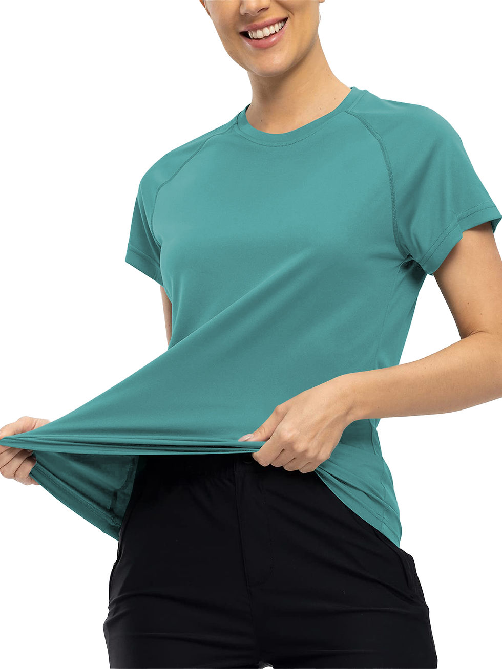 Thumbnail: Women’s  Quick Dry Short Sleeve Resilience Gym Sports Moisture Wicking Round N