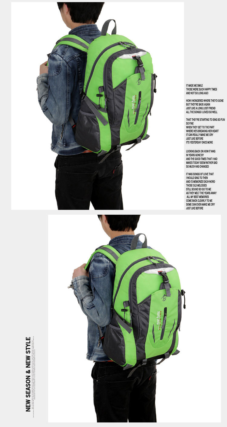 Thumbnail: High-quality Nylon Waterproof Travel Backpack Men and Women Mountaineering Trave