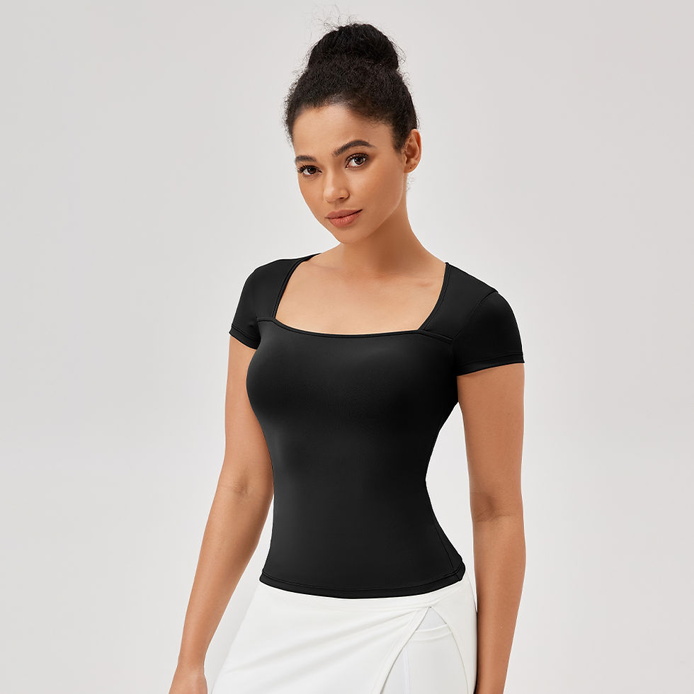 Thumbnail: Yoga Tops Women Gym Training Sport Tops Quick-Dry Yoga Shirts Short-sleeved Outd
