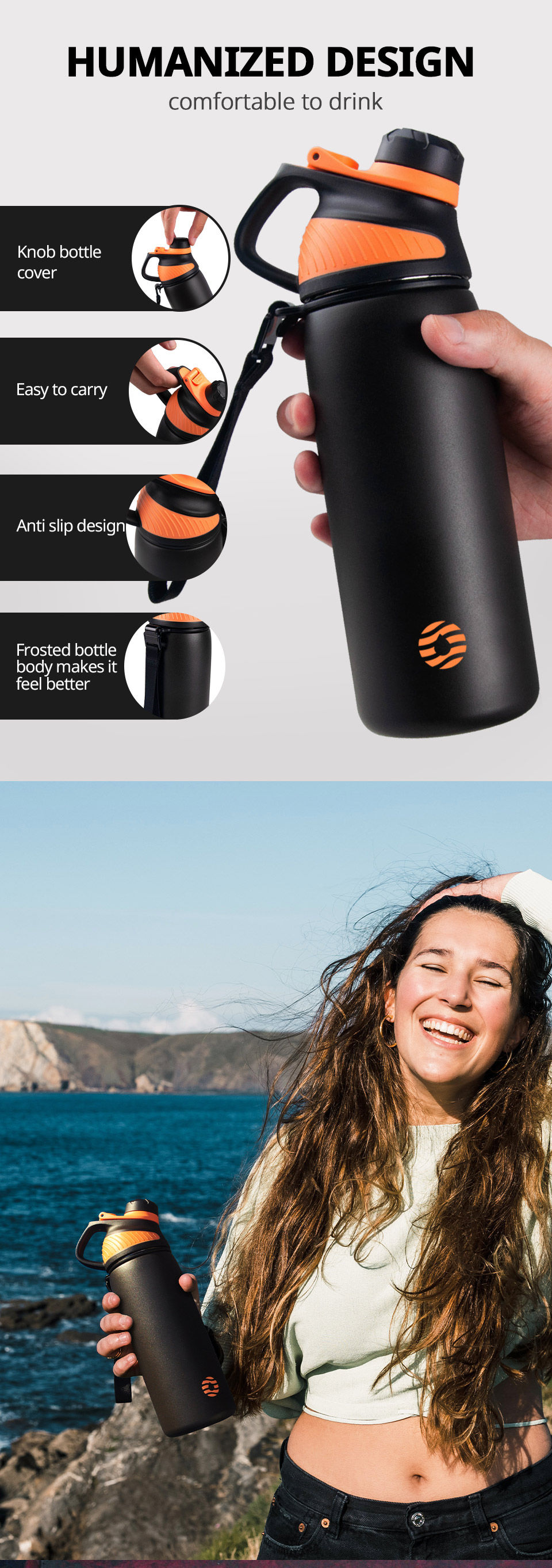Thumbnail: Fjbottle Thermo bottle With Magnetic Lid Outdoor Sport Stainless Steel Water Bot