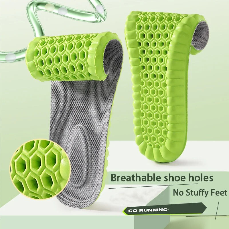 Thumbnail: 1 Pair Breathable Shock-absorbing Insoles Men's Outdoor Sport Insoles Soft Elast
