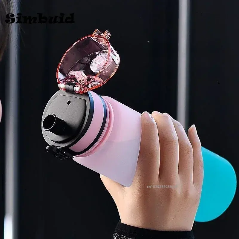 Thumbnail: 1 Liter Large Capacity Sports Water Bottle Leak Proof Colorful Plastic Cup Drink
