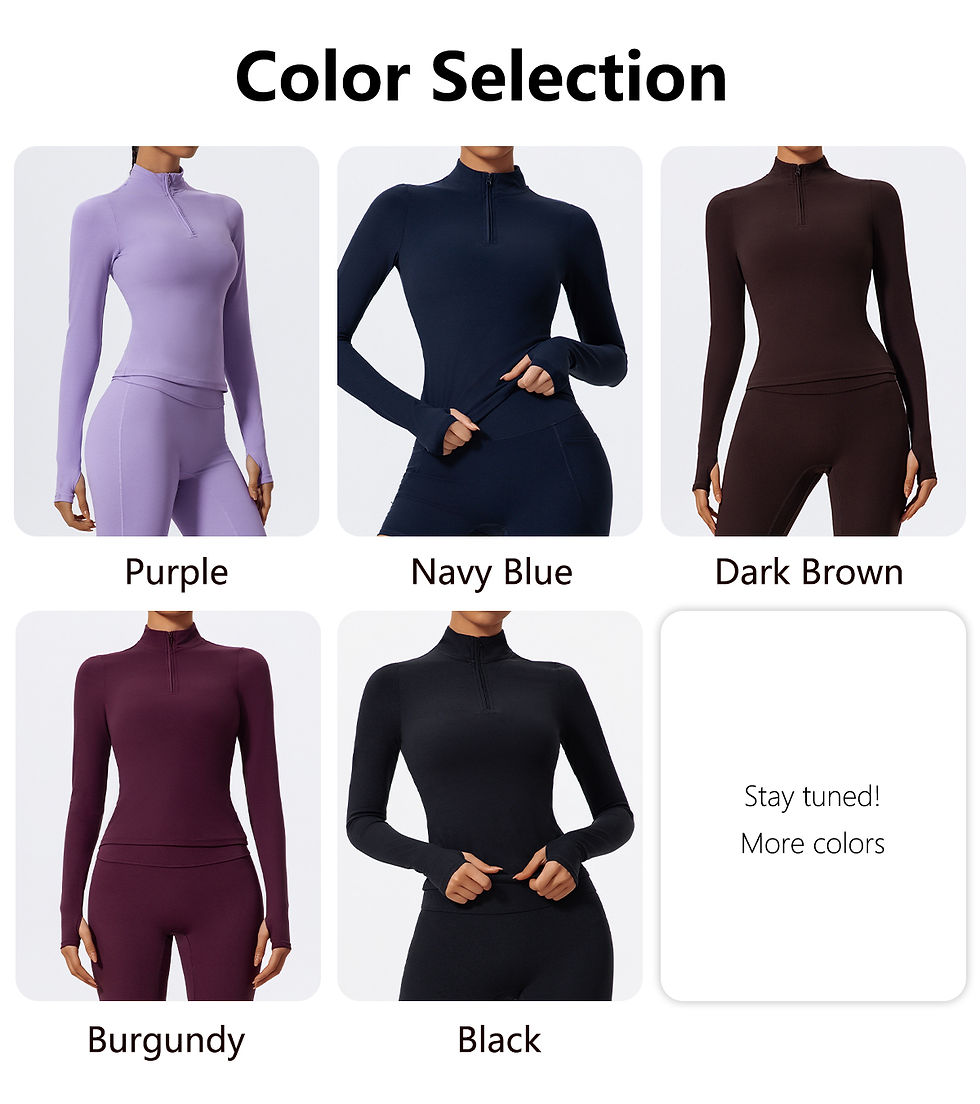 Thumbnail: Hearuisavy Summer Half Zipper High Collar Sports Shirts Quick-Dry Yoga Clothing 