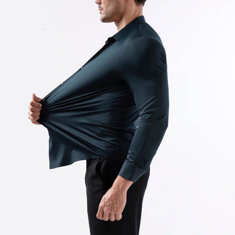 Thumbnail: High Elastic Seamless Shirts Men Long Sleeve Muscle Sports Shirt European Size N