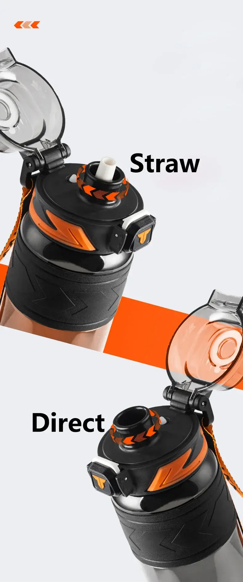 Thumbnail: TKK 1000ml Water Bottle Sports Watter Bottle Tritan BPA Free Straw Portable Leak
