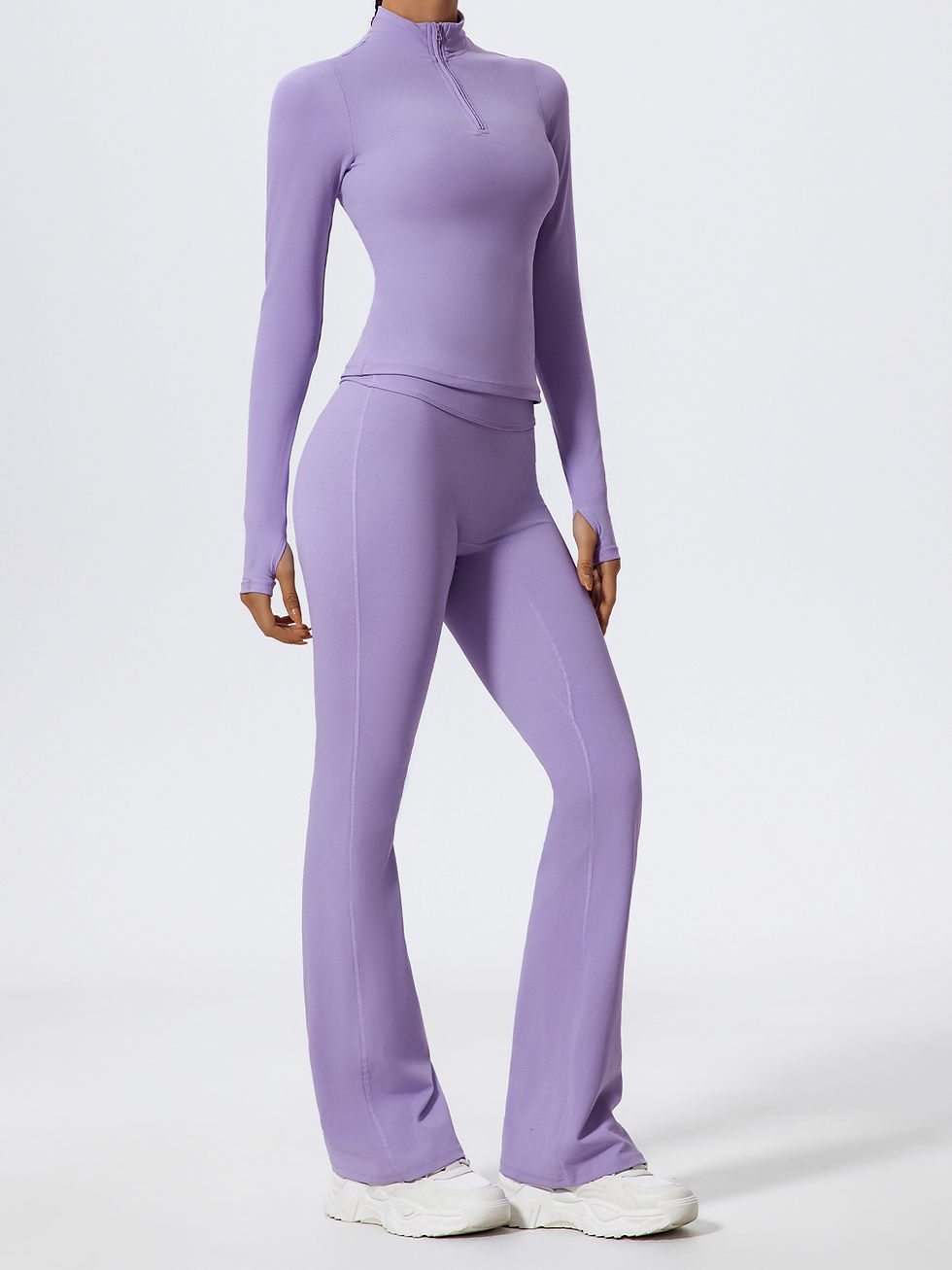 Thumbnail: Hearuisavy Summer Half Zipper High Collar Sports Shirts Quick-Dry Yoga Clothing 