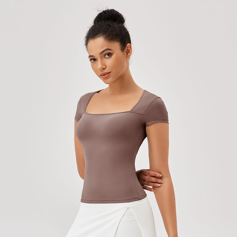 Thumbnail: Yoga Tops Women Gym Training Sport Tops Quick-Dry Yoga Shirts Short-sleeved Outd