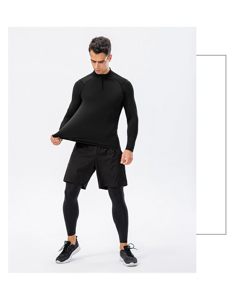 Thumbnail: Men's Sportswear Fitness Shirts Quick Dry Long Sleeve Gym T-shirt Running Tight 