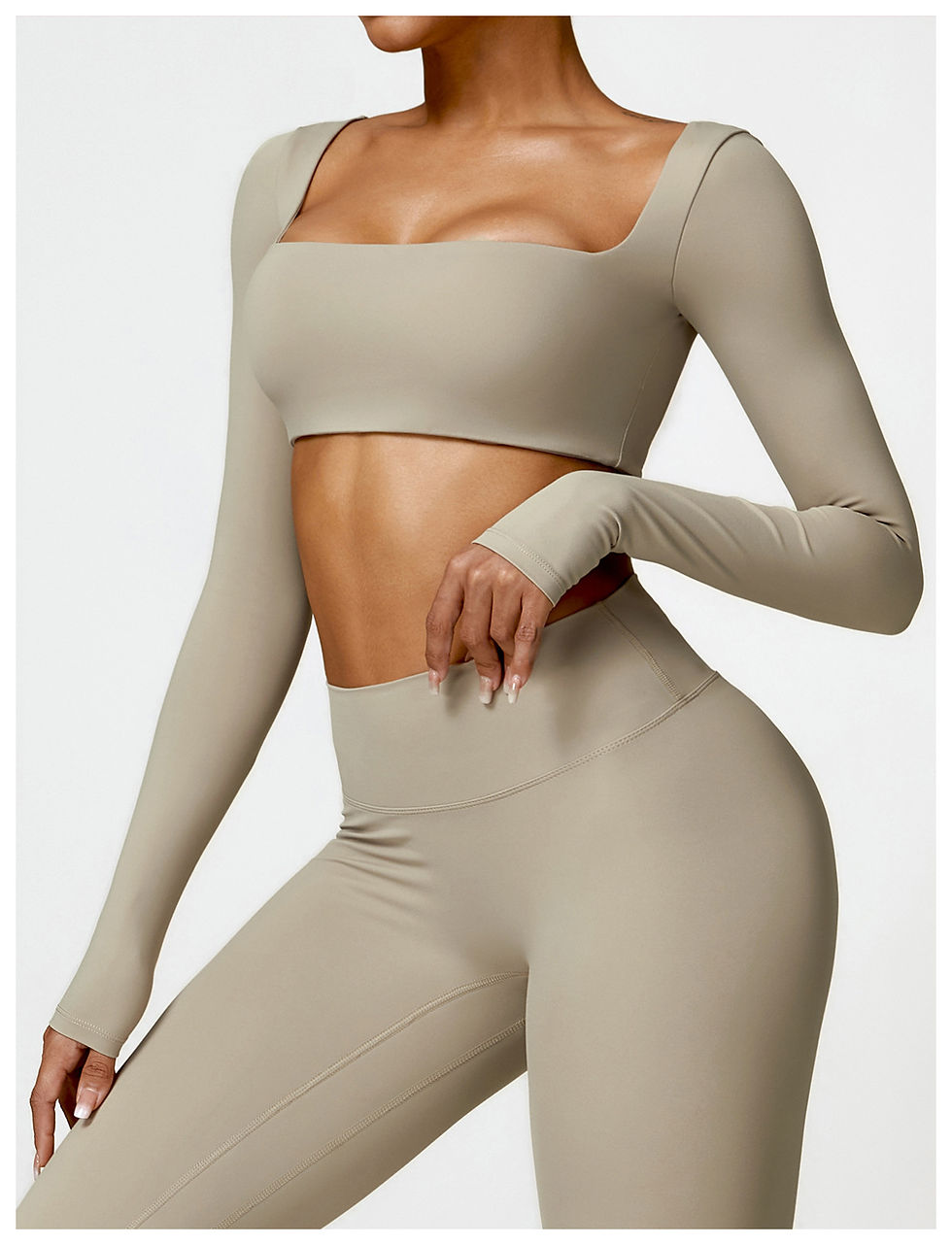 Thumbnail: New Summer Sports Women Outdoor Running Gym Fitness Wear T-shirt Long sleeved Yo