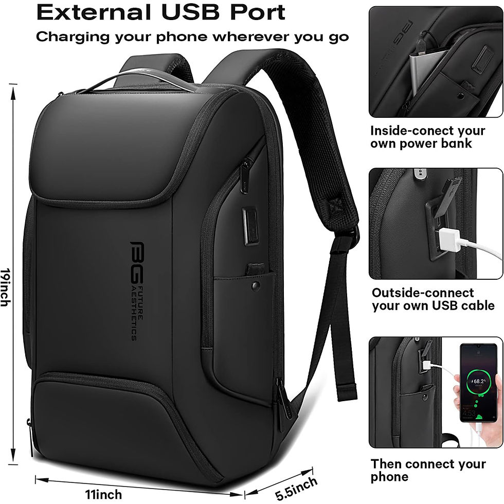 Thumbnail: BANGE Business USB Charging Smart Backpacks Fits 15.6 Inch Laptop Commute Backpa