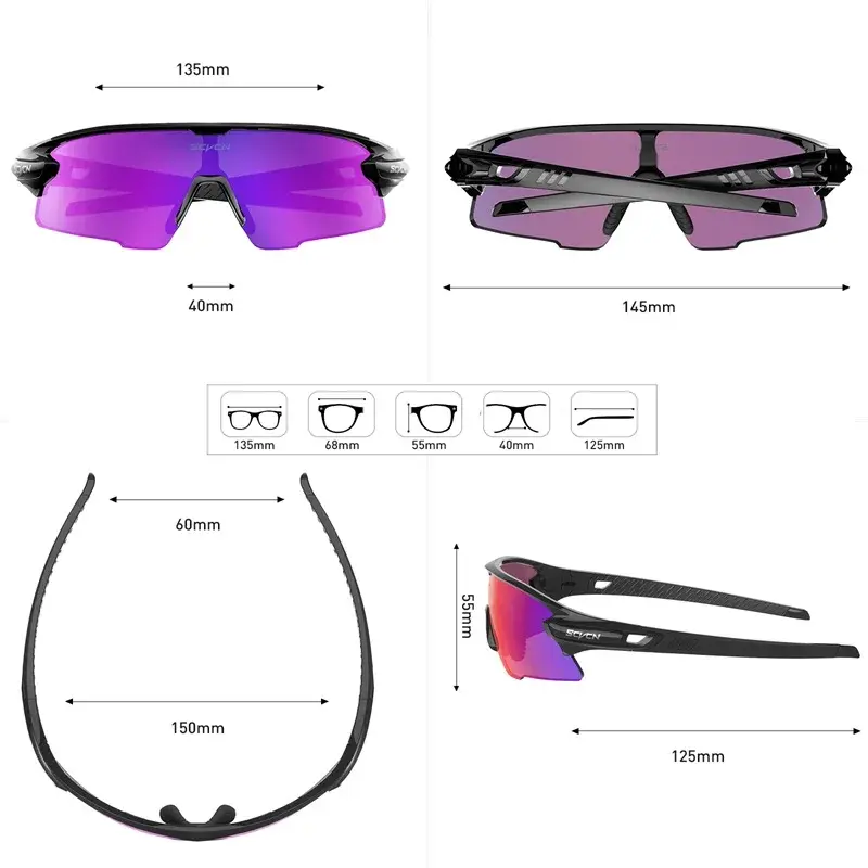 Thumbnail: SCVCN New Sports Sunglasses Photochromic Cycling Glasses Mountain Bicycle Goggle