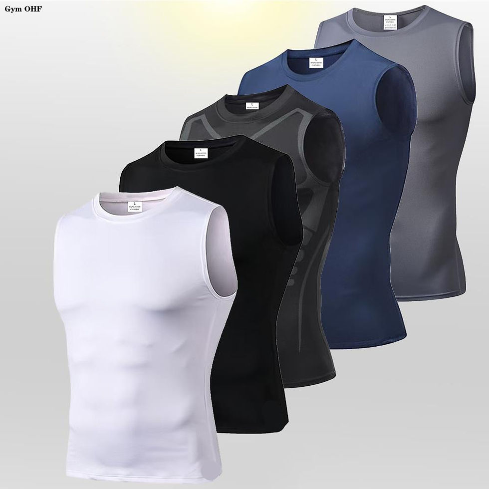Thumbnail: Men Quick Dry Running T-Shirts Compression Vest Sleeveless Quick-Drying Jersey T