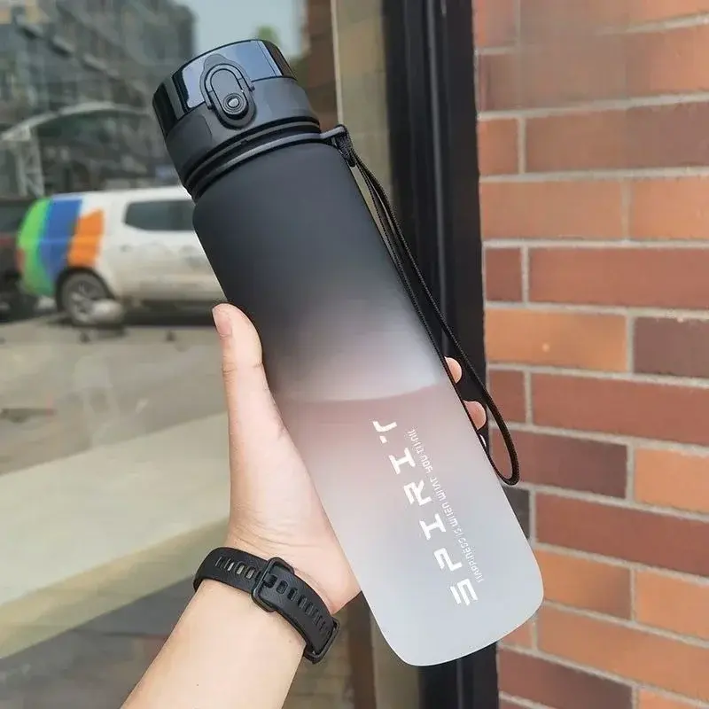 Thumbnail: 1 Liter Large Capacity Sports Water Bottle Leak Proof Colorful Plastic Cup Drink