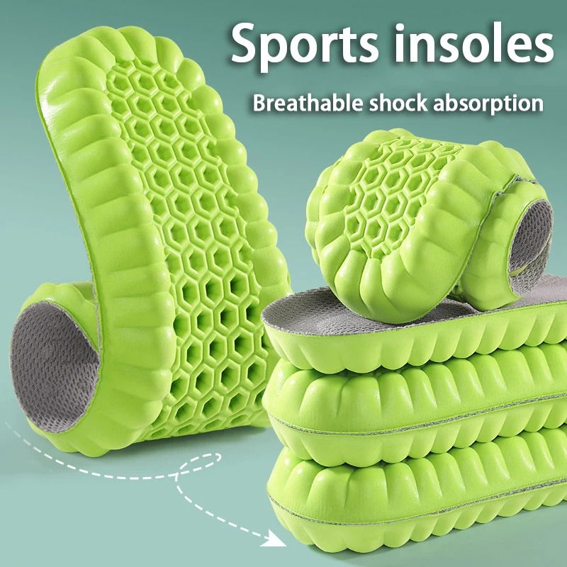Thumbnail: 1 Pair Breathable Shock-absorbing Insoles Men's Outdoor Sport Insoles Soft Elast
