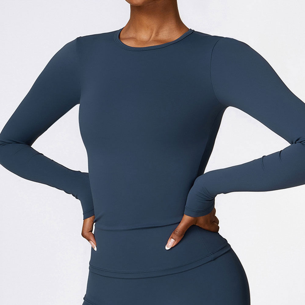 Women Yoga T-shirts Solid Sports Top Long Sleeve Gym Workout Running Shirts Sexy