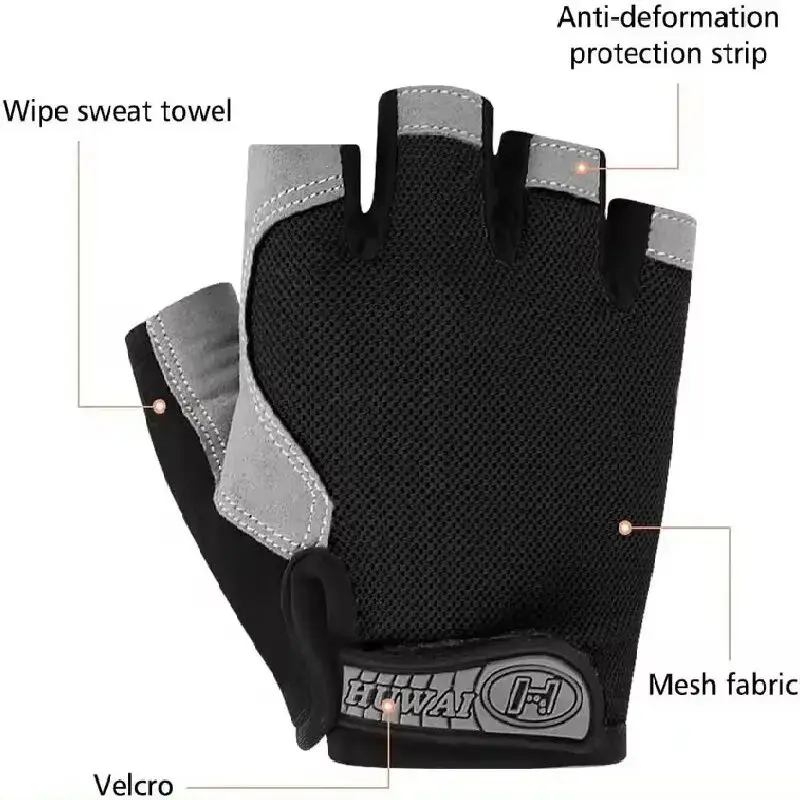 Thumbnail: Professional Gym Fitness Breathable Anti-Slip Women Men Half Finger Summer Fishi