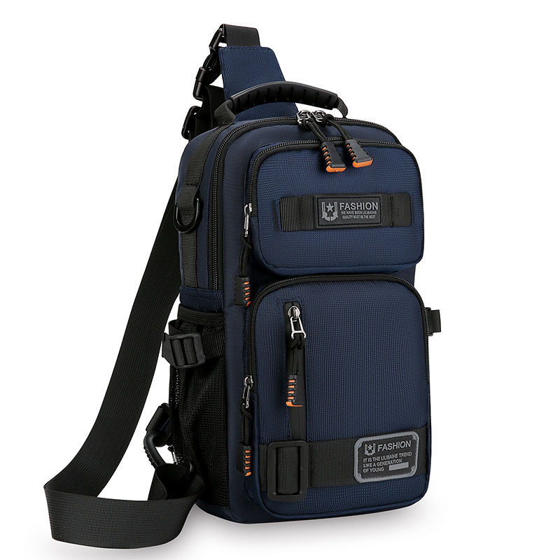 Thumbnail: Men's Multifunctional Chest Bag Lightweight Simple Multi-pockets Shoulder Bags O