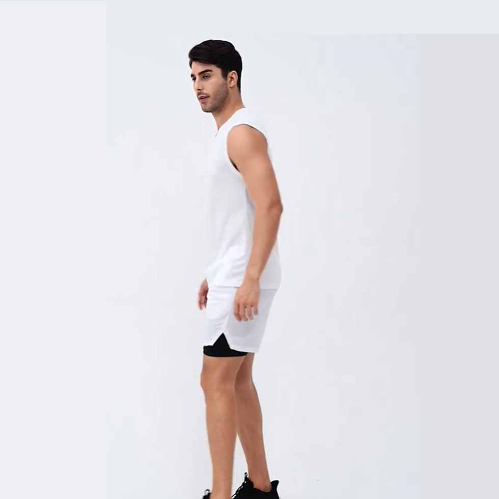 Thumbnail: Men Quick Dry Running T-Shirts Compression Vest Sleeveless Quick-Drying Jersey T