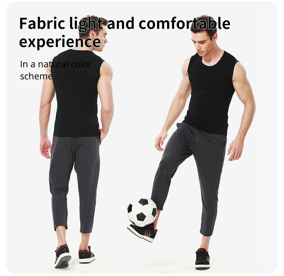 Thumbnail: 1/3/5 pcs Men's Cotton Sleeveless Thin Vest Young Men's Wide-shouldered Sports F