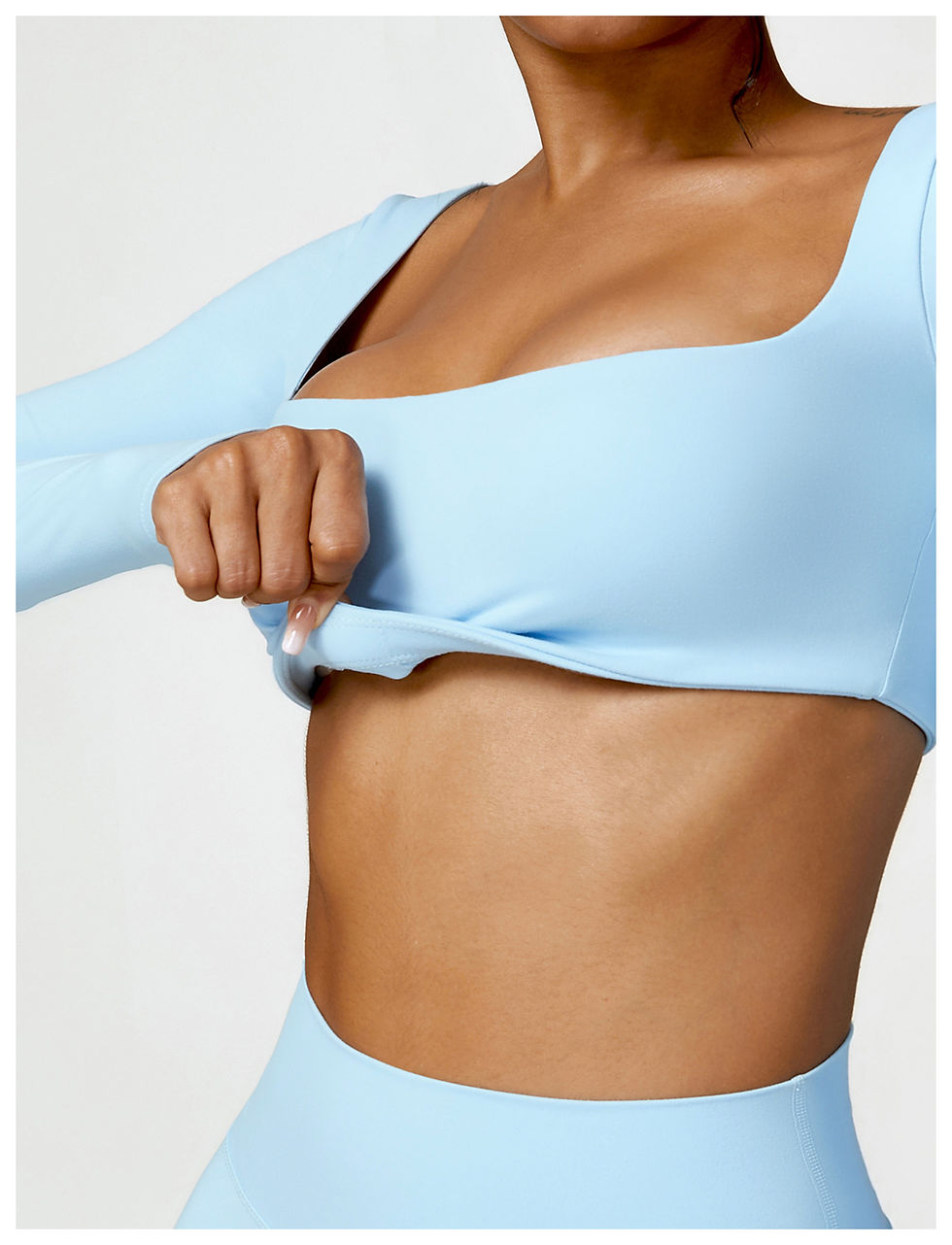 Thumbnail: New Summer Sports Women Outdoor Running Gym Fitness Wear T-shirt Long sleeved Yo