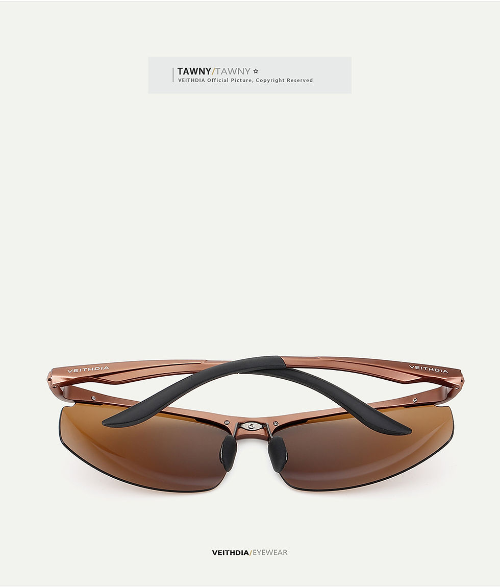 Thumbnail: VEITHDIA Men Sunglasses Aluminum Magnesium Polarized UV400 Lens Rimless Driving 