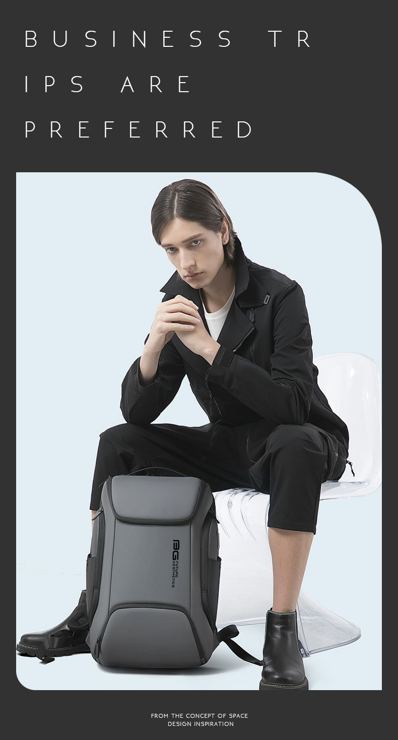 Thumbnail: BANGE Business USB Charging Smart Backpacks Fits 15.6 Inch Laptop Commute Backpa