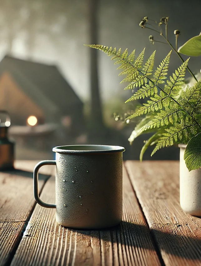 DALL·E 2024-12-03 18.52.14 - A realistic and high-end image of a single camping mug, place