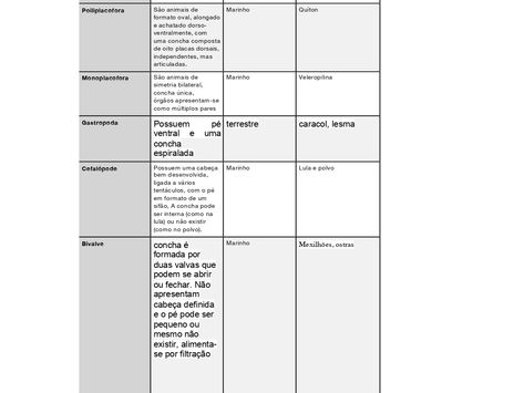 EXERCÍCIOS - MOLUSCO