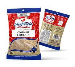 Sachê Mistureto com cominho e pimenta moída, sabor forte e picante.
