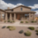 Modest, homely house property in Southwest Utah; exterior frontside perspective (slightly