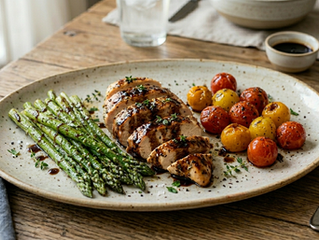 Balsamic Chicken, Tomatoes, and Asparagus Recipe