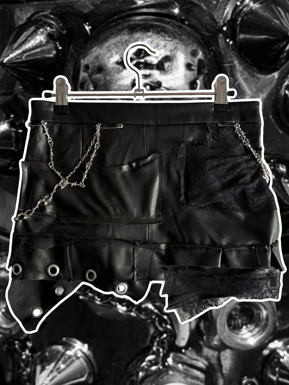 Thumbnail: 1/1 UPCYCLED FAUX LEATHER MINI SKIRT