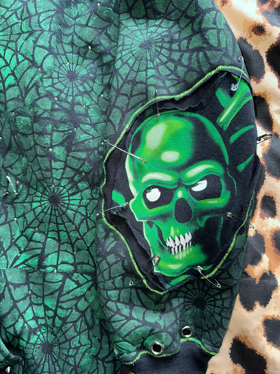Thumbnail: 1/1 “SPIDERSKULL” ZIP HOODIE (2XL)