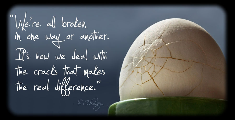 cracked egg close up, a thought for the day, We're all broken in one way or another. It’s how we deal with the cracks that make the difference, s chavez