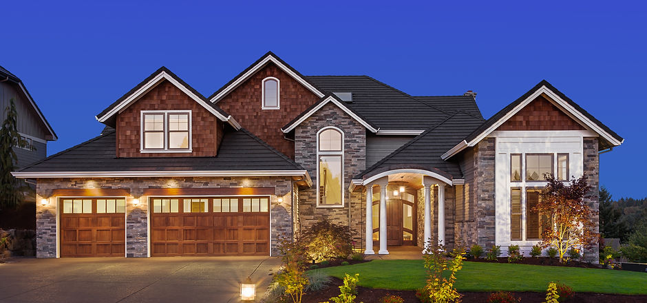 Home Exterior at Night: New Luxury House