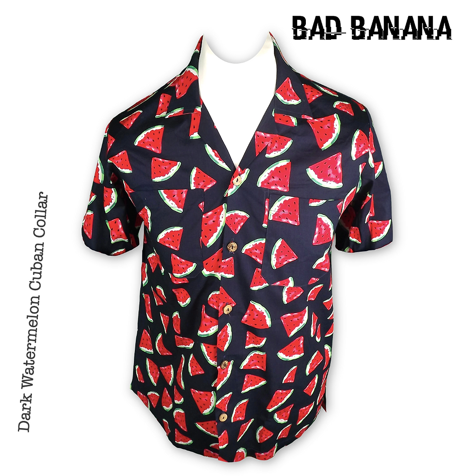 Thumbnail: Men's Quality Watermelon Cuban Collar Hawaiian Festival Shirt