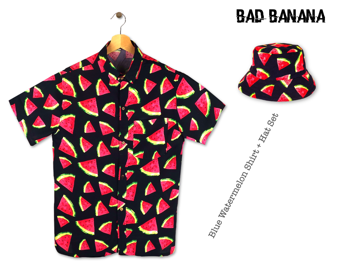 Mens Watermelon Hawaiian festival Rave 