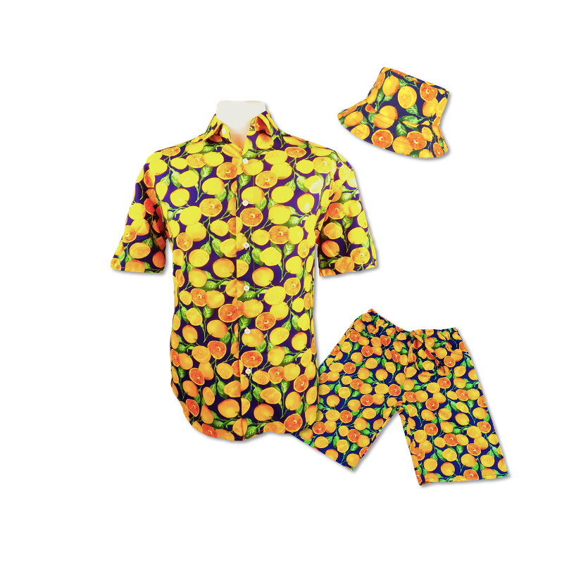 Thumbnail: Mens Orange Hawaiian Festival Rave Shirt