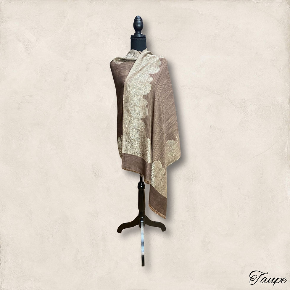 Thumbnail: Modal Shawl Colorful Abstract Border Design