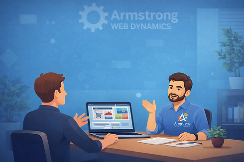 Armstrong Web Dynamics meeting with a Citrus County Customer for a consultation.