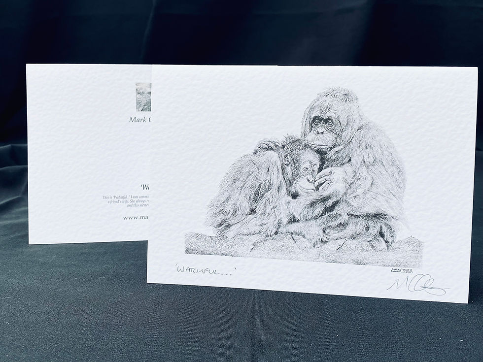 Thumbnail: 'Watchful...' Signed Greetings Card