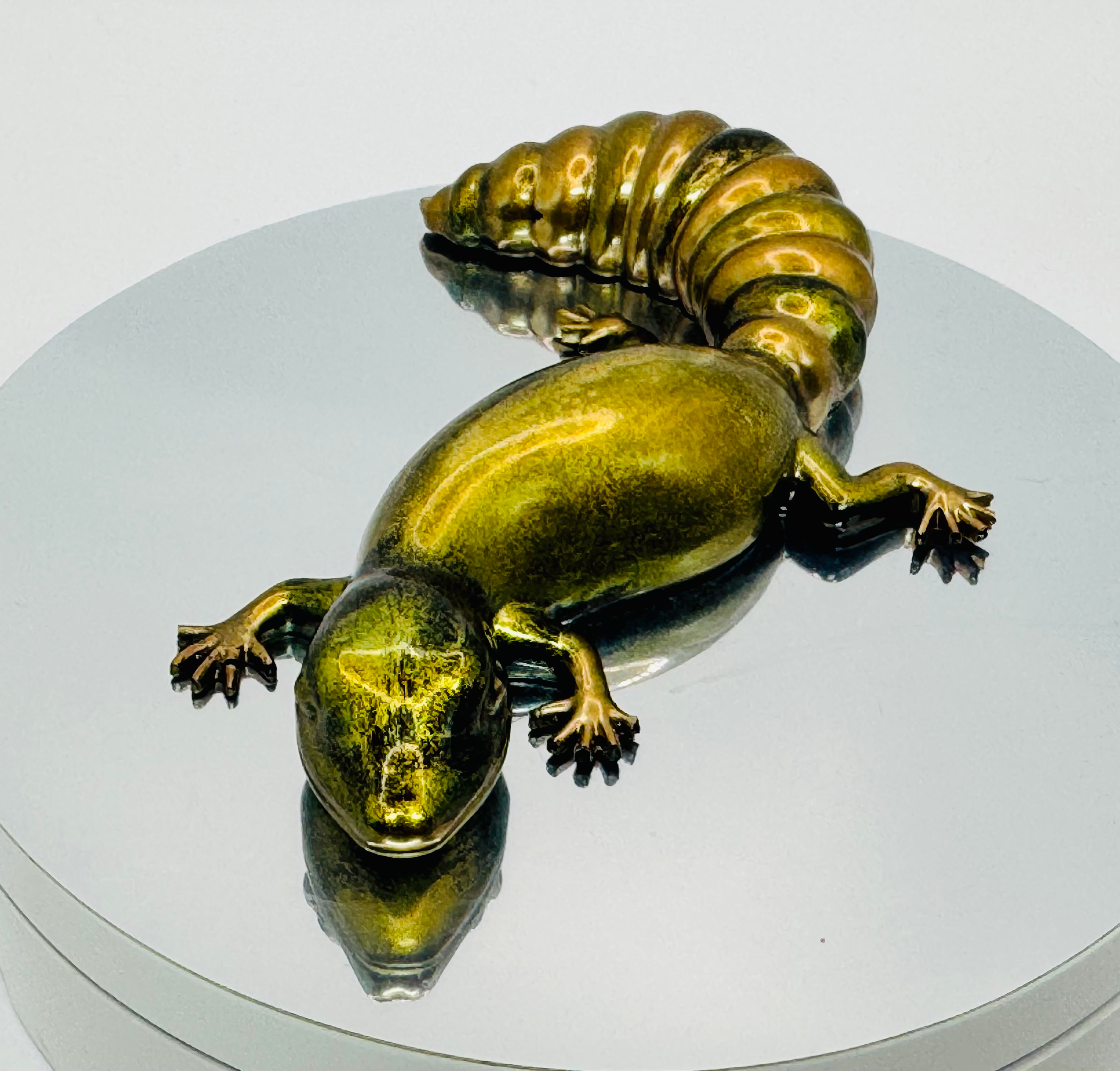 Lizard Figurine – Metallic Gold & Bronze