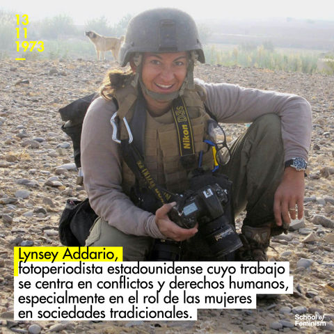Lynsey Addario, fotoperiodista estadounidense, centrada en conflictos y derechos humanos.
