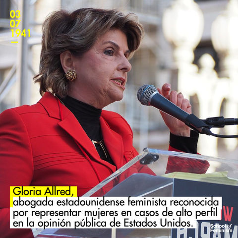 Gloria Allred, abogada estadounidense feminista. 