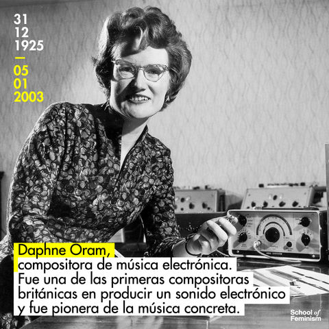 Daphne Oram, compositora de música electrónica. Pionera de la música concreta.