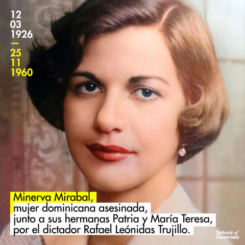 Minerva Mirabal, mujer dominicana asesinada por el dictador dominicano Trujillo.