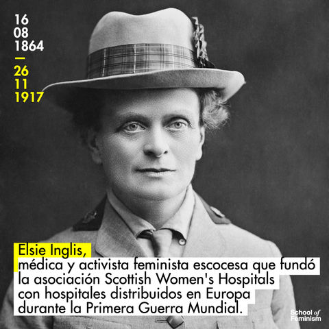 lsie Inglis, médica y activista feminista escocesa, fundó la asociación Scottish Women's Hospitals.